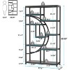 Tribesigns Freestanding 5 Tier Etagere Bookcase, Storage Organizer with 9-Open Storage Shelf for Living Room, Brown - 3 of 4