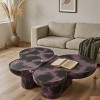 47'' Curved Butterfly Fiberglass Artistic Coffee Table, Modern Sculptural Coffee Table with Limestone Texture for Living Room Office-Coolbibila - 3 of 4