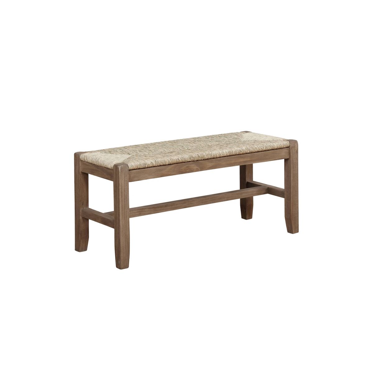 40" Davenport Coat Hook and Rush Seat Bench Set Light Amber - Alaterre Furniture: Rustic Industrial Entryway Organizer, Wood Frame - thumbnail 5