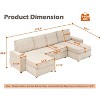 Modular Sectionla Sofa, U-Shaped Couch with Removable Washable Covers, Modern Beige Convertible Deep Seat Sofa - 2 of 4