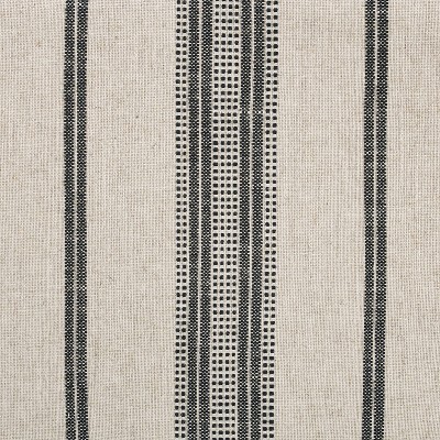BoHo Black Stripe Cushioned Accent Stool with Rope-Wrapped Metal Legs