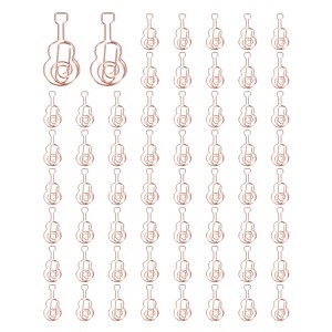 Unique Bargains Metal Decorative Cute Guitar Shape Paper Clip Clamp for Home Office Supplies 60 Pcs - 1 of 4