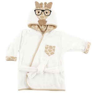 Hudson Baby Infant Cotton Animal Face Bathrobe, Nerdy Giraffe, 0-9M - 1 of 1