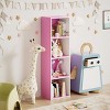 HOMLUX 4-Tier Bookcase with 4 Open Cubbies Storage Shelf Display Organizer, Pink - 2 of 4