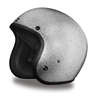 Daytona Helmets Cruiser Extra Large Open Face 3/4 Shell Department of Transportation Approved Motorcycle Helmet with Removable Black Visor, Silver