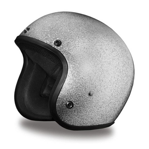 Daytona Helmets Cruiser Size Small Open Face 3/4 Shell Department of Transportation Approved Motorcycle Helmet with Removable Black Visor, Silver - image 1 of 4