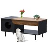 Hidden Cat Litter Box Enclosure Kitty Litter Box Furniture with Storage Drawer - 3 of 4