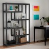 Hommoo 6-Tier Bookshelf, 69" Industrial Bookcase with Staggered Shelves - 4 of 4