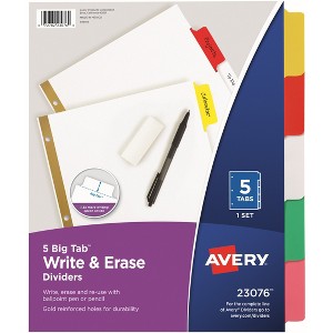 Avery Big Tab Write & Erase Dividers - 1 of 4