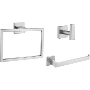 Mixxidea Square Single Towel Hook Bundle with Towel Holder, Square Towel Ring - 1 of 3