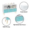 Vynxaria Kids Bookcase: White/Gray Organizer with Collapsible Fabric Drawers for Children's Book Display and Toy Storage - 3 of 4
