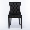 Velvet Tufted Dining Chairs with Nailhead Trim, 2-Piece Upholstered Solid Wood Chair Set for Dining Room-The Pop Home - 4 of 4