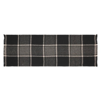 Eston Black Tan Plaid Runner 12x36  VHC Brands