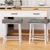Counter Height Bar Stools, 24 Inch PU Leather Barstools with Heavy Duty Metal Legs, Thick Saddle Seats Breakfast Stools for Kitchen Island, Bar - 4 of 4