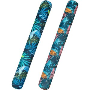 Jasonwell Inflatable Swim Pool Noodles, 2 Pack Large Fabric-Covered Noodles, Premium Buoyancy for Floating, Blue & Pink, Pool Accessories - 1 of 4