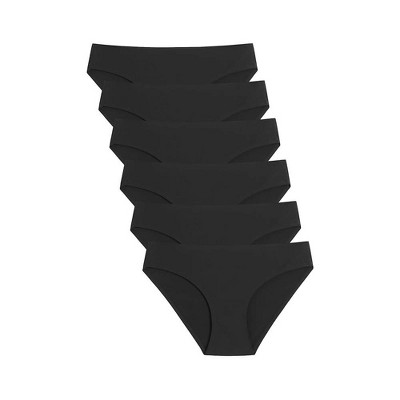 TIME HOLLOW Black Silky Hipster Bikini Panties