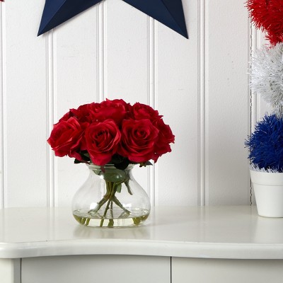 Eternal Blossom 18" Rose Tabletop Arrangement in Decorative Vase