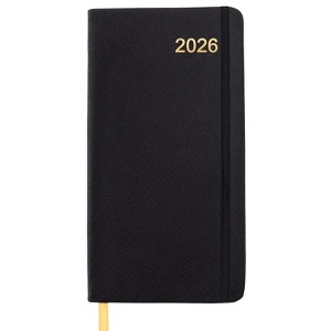 2026 Textured Cover Weekly Monthly Pocket Planner, 6.75"x3.4": 14 Months (Nov 2025-Dec 2026) / 2026 Calendar / 2026  Organizer (Black) - 1 of 4