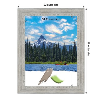 Rustic Whitewashed Wood Wall Picture Frame 32" x 26"