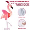 Joyfy 36'' Christmas Outdoor Decorations, Tinsel Flamingo with Christmas Hat Yard Light Decoration with 30 LEDs for Christmas Yard Porch Garden Decor - 3 of 4