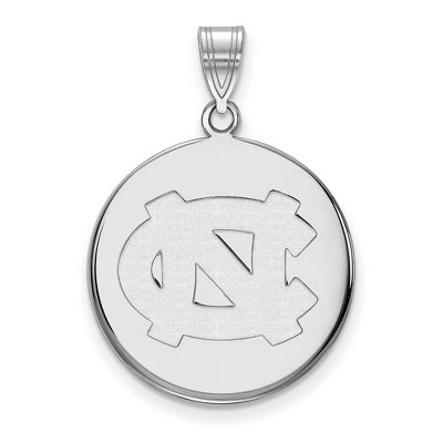 Black Bow Jewelry 14k White Gold North Carolina Tar Heels NCAA Large Pendant