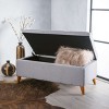CAVINAS Polyester Fabric Storage Ottoman Bench with Tufted Top,Upholstered Storage Ottoman,Storage Bench for Living Room,Bedroom - 2 of 4
