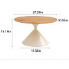 NicBex Modern Round Coffee Table Set of 2 with Wooden Top and Steel Base for Living Room and Bedroom - 2 of 4