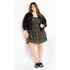 Women's Plus Size Dahlia Print Mini Dress - olive ditsy | CITY CHIC - 4 of 4