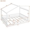 CAVINAS Modern Twin Size Platform Bed Frame with Roof & Fence, Pine Wood Kids Bed Frame, Toddler Bed, House Floor Bed —Semi-Enclosed Play/Sleep Space - 2 of 4