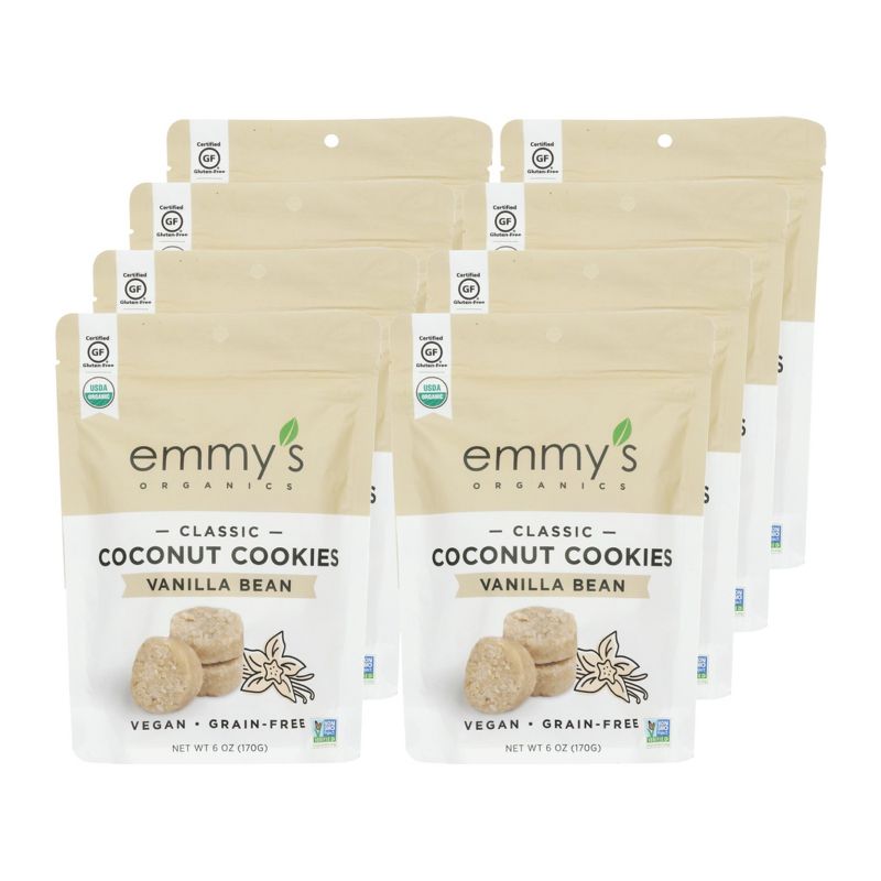 Emmy's Organics Vanilla Bean Coconut Cookies - Case of 8/6 oz, 1 of 7