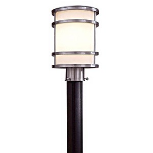 Minka Lavery Modern Outdoor Post Light Fixture Stainless Steel 12 1/4" Etched Opal White Glass for Exterior Barn Deck House Porch - 1 of 2
