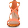 Allegra K Women's Glitter Buckle Closure Crisscross Strap Block Heels Sandals - 2 of 4