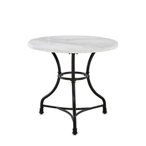 Claire Round Cafe Table White/Black - Steve Silver Co.: 34" Iron Base, Marble Top, Seats 2 - 1 of 4