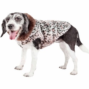 Pet Life (R) Luxe Furracious Cheetah Patterned Mink Designer Fashion Fur Dog Coat - 1 of 4