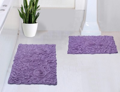 Bell Flower Collection Cotton Floral Pattern Tufted Bath Rug Set Pack of 2 - Home Weavers