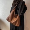Hobo Bags for Women Slouchy Tote Bag Soft Casual PU Leather Handbags - 2 of 4