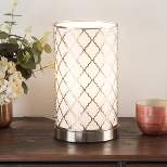 Tree Bark Pattern Uplight Table lamp Medium Silver (Includes LED Light Bulb) - Lavish Home