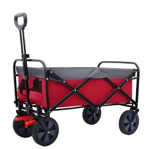 Grungis Folding Wagon Cart with  360lbs Weight Capacity,Heavy Duty Shopping Cart with Wheels,Utility Cart for Camping,Shopping - 1 of 4