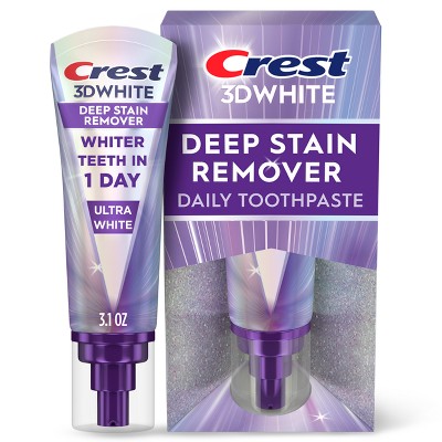 Crest 3D White Deep Stain Remover Daily Toothpaste Ultra White - 3.1oz