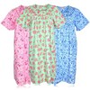 JEFFRICO 3 Pack House Dresses for Women with Pockets - Lightweight Breathable Short Sleeve Muumuu & Nightgowns - Dusters - 3 of 4