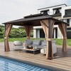 Tangkula 10'x13' Patio Double-Roof Hardtop Gazebo w/ Galvanized Steel Roof Aluminum Frame - 2 of 4