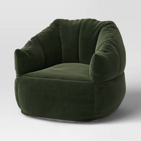 Corduroy Structured Bean Bag Chair Fern Green - Room Essentials™ : Target