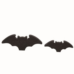 Transpac Wood Black Halloween Bats Block Decor Set of 2 - 1 of 2