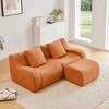 L-Shaped Teddy Fabric 2-Seat Boneless Modular Sofa with Curved Armrest, Streamlined Ergonomic Design and 32D High Density Sponge, No Assembly Required - 2 of 4