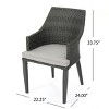 Outdoor PE Wicker Chair Set of 2,Rattan Lounge Arm Chairs with Waterproof Cushions,Weather Resistant Patio Chair for Garden or Balcony-Koiai - 4 of 4
