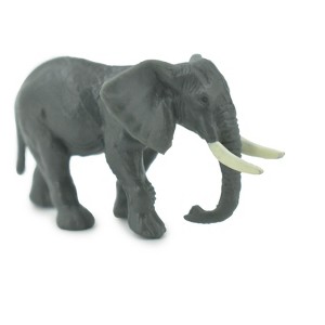 Collectible Wildlife Gifts | Elephant, African, Bull, High Quality, Rubber Animal, Hand Painted, Realistic Toy Model, Gift,   2 1/2"   CH614 BB167 - 1 of 4