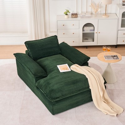 Hrinhom 66.9" W Compression Accent Sofa Chair,Modern Upholstered Sleeper Couch-Green