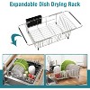 Expandable Stainless Steel Dish Drainers for Kitchen Counter, Dish Dryer Rack for Inside Sink, Over The Sink Dish Racks with Utensil Holder, Silver - 2 of 4