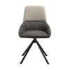 Armen Living,Swivel Upholstered Dining Chair in Fabric Gray Black Metal Legs - Set of 2 - 4 of 4
