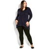 Avenue Women's Plus Size Deep Valley V Neck Sweater - 5X, Navy - 3 of 4